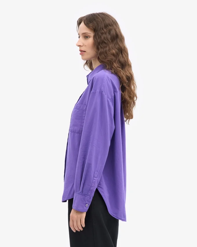 Camisa orgánica de corte holgado - Violeta ultra
