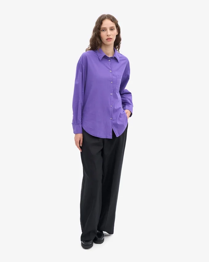 Camisa orgánica de corte holgado - Violeta ultra