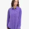 Camisa orgánica de corte holgado - Violeta ultra