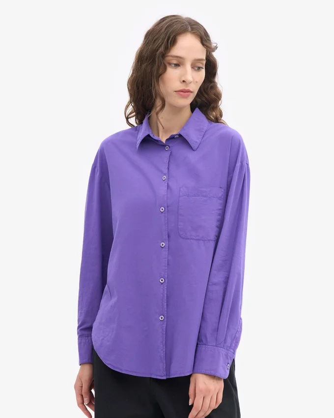 Camisa orgánica de corte holgado - Violeta ultra