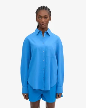 Camisa orgánica oversize – Azul Pacífico
