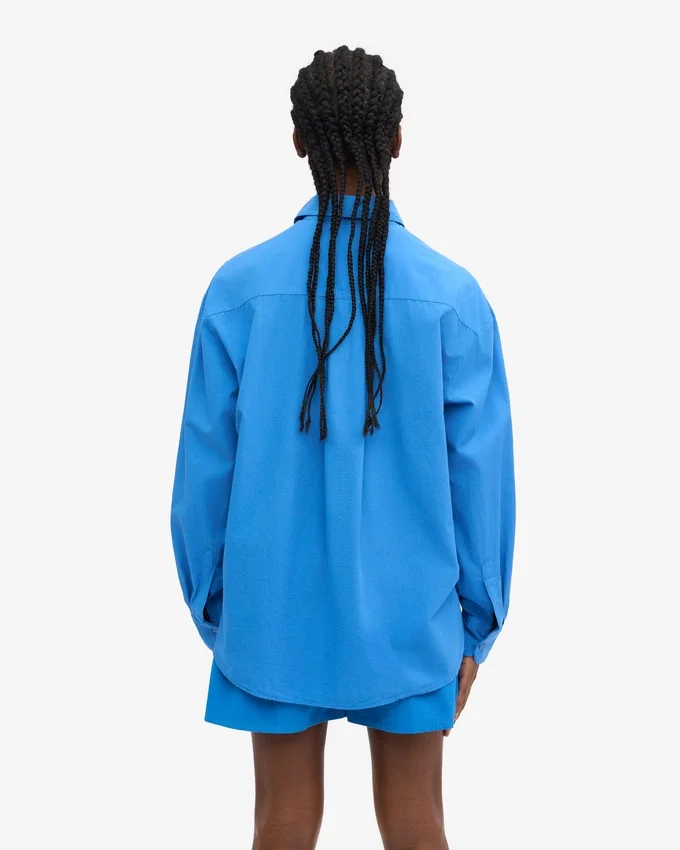 Camisa orgánica oversize - Azul Pacífico