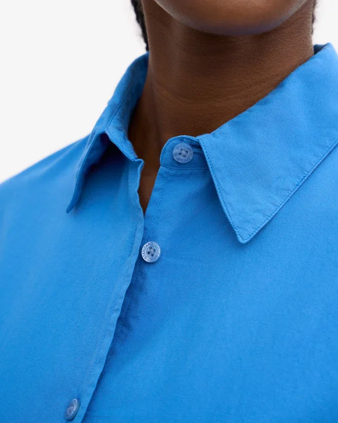Camisa orgánica oversize - Azul Pacífico