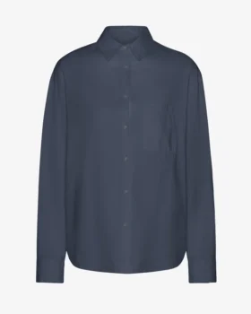 Camisa orgánica oversize - Azul petróleo