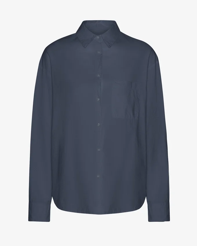 Camisa orgánica oversize - Azul petróleo