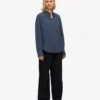 Camisa orgánica oversize - Azul petróleo