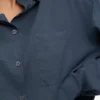 Camisa orgánica oversize - Azul petróleo