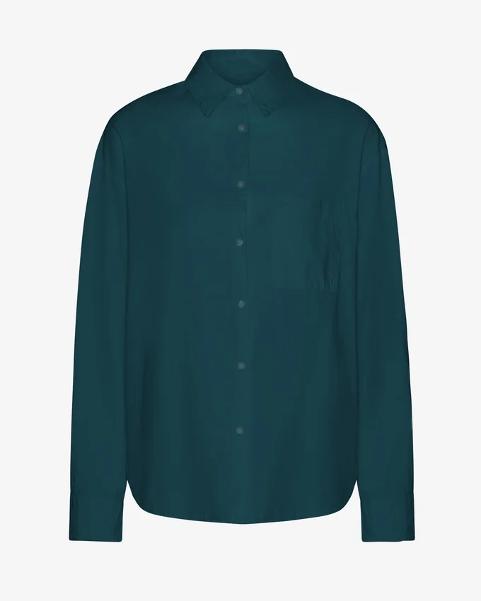 Camisa orgánica oversize - Verde océano