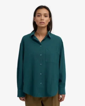 Camisa orgánica oversize – Verde océano