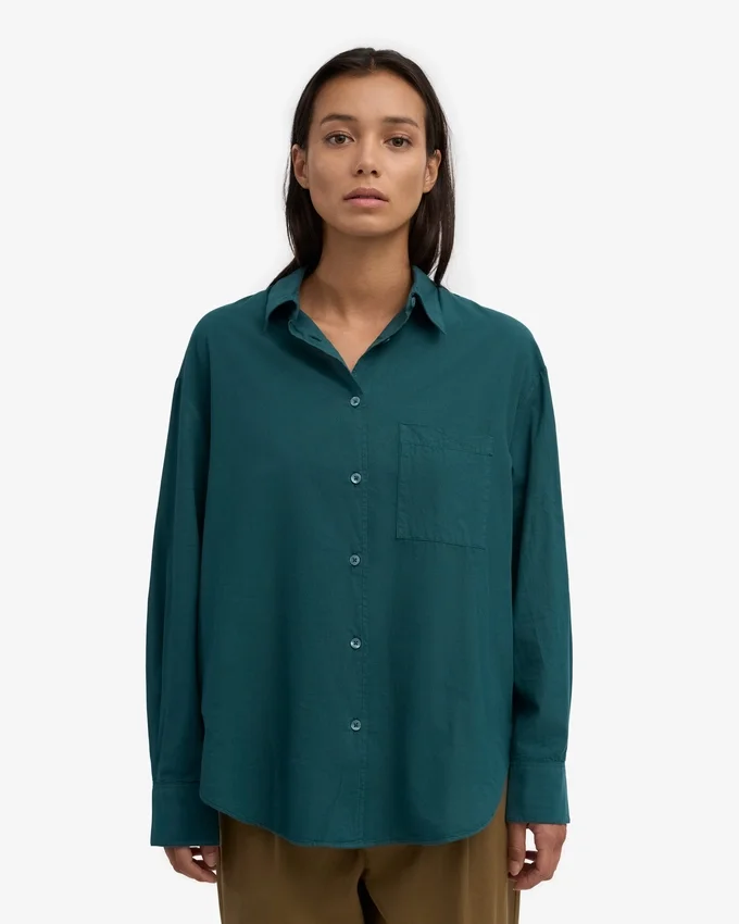 Camisa orgánica oversize - Verde océano