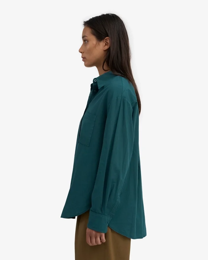 Camisa orgánica oversize - Verde océano