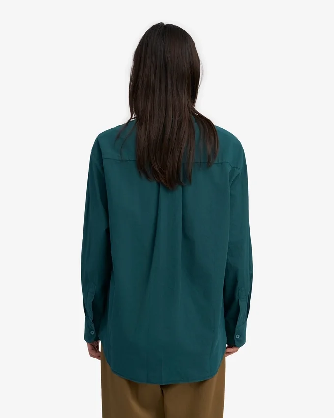 Camisa orgánica oversize - Verde océano
