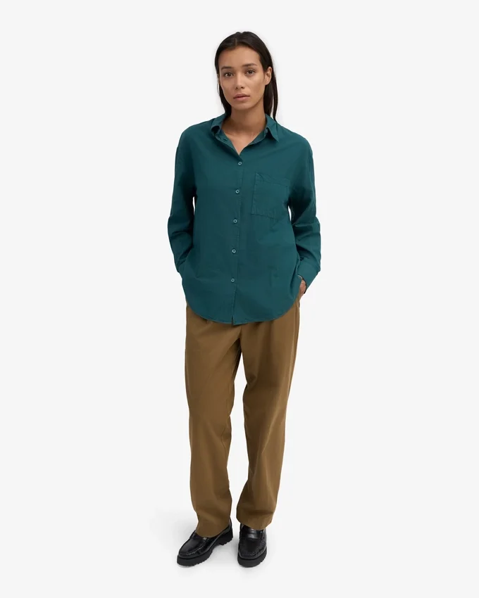 Camisa orgánica oversize - Verde océano