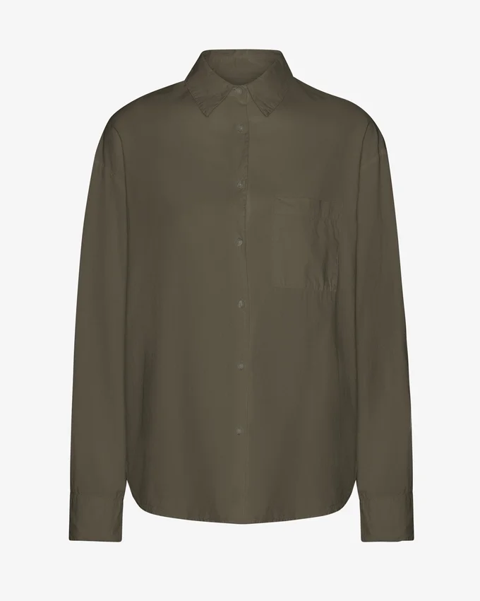 Camisa orgánica oversize - Verde oliva apagado