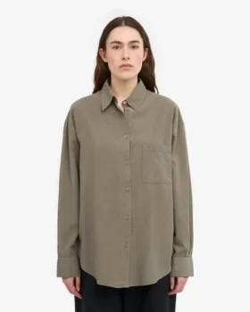 Camisa orgánica oversize – Verde oliva apagado