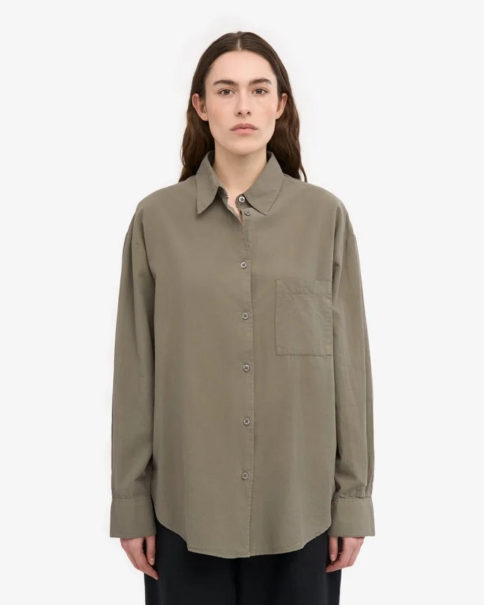 Camisa orgánica oversize - Verde oliva apagado