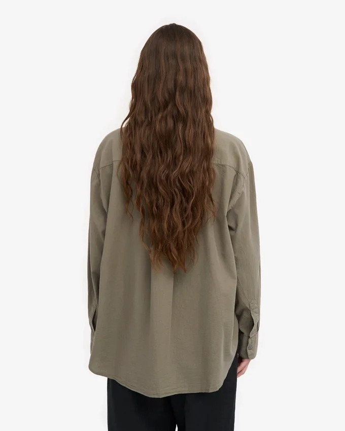 Camisa orgánica oversize - Verde oliva apagado