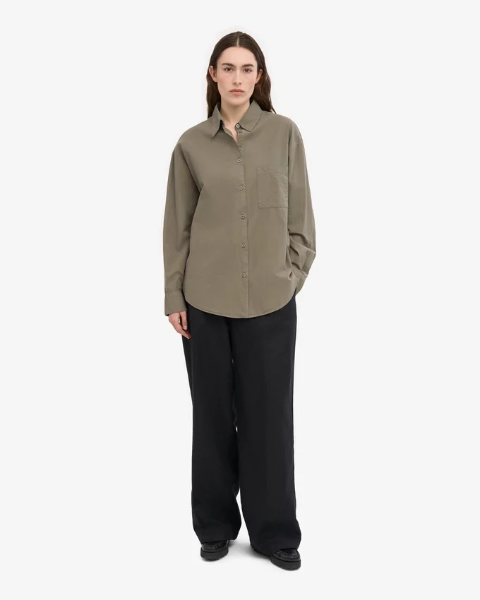 Camisa orgánica oversize - Verde oliva apagado