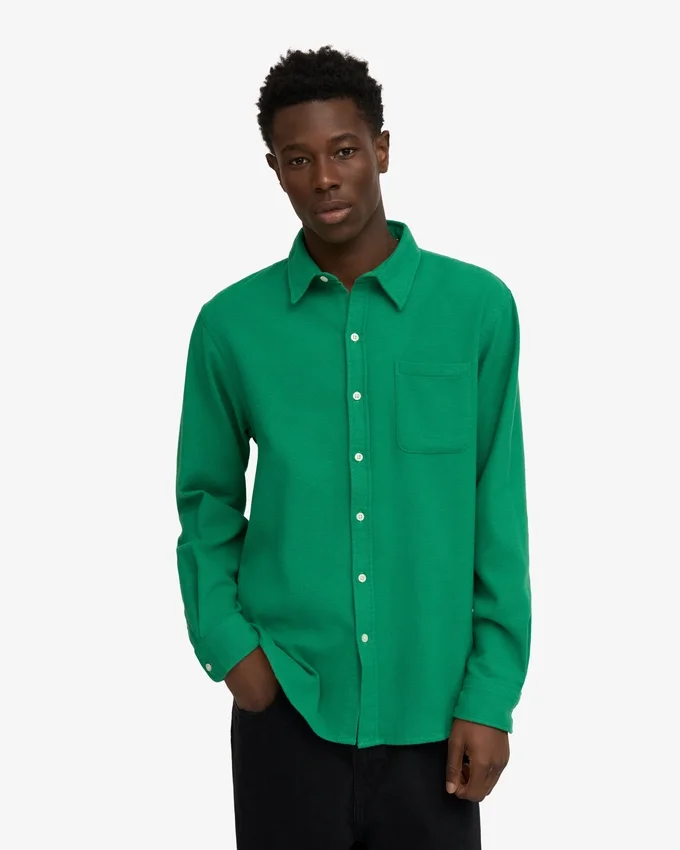 Camisas de franela orgánica - Verde Kelly