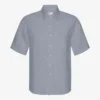 Camisas de lino de manga corta - Azul acero