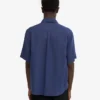 Camisas de lino de manga corta - Azul marino