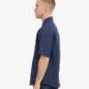 Camisas de lino de manga corta - Azul petróleo