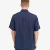 Camisas de lino de manga corta - Azul petróleo