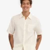 Camisas de lino de manga corta - Blanco marfil