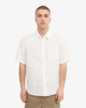 Camisas de lino de manga corta – Blanco óptico