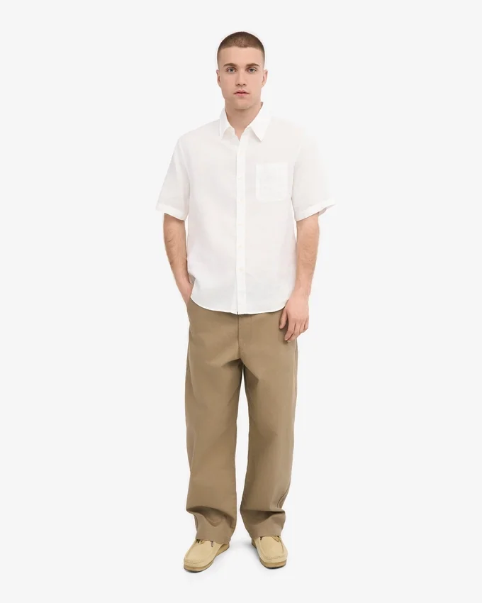 Camisas de lino de manga corta - Blanco óptico