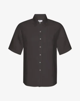 Camisas de lino de manga corta - Gris lava