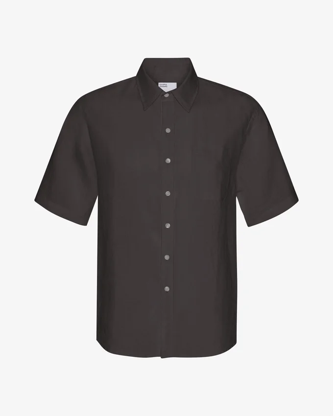 Camisas de lino de manga corta - Gris lava