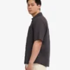 Camisas de lino de manga corta - Gris lava