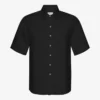 Camisas de lino de manga corta - Negro intenso