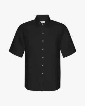 Camisas de lino de manga corta - Negro intenso