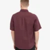 Camisas de lino de manga corta - Rojo sangre