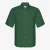 Camisas de lino de manga corta - Verde esmeralda