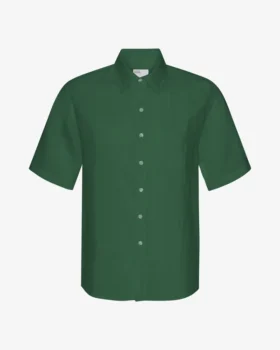 Camisas de lino de manga corta - Verde esmeralda