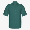 Camisas de lino de manga corta - Verde océano