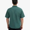 Camisas de lino de manga corta - Verde océano