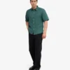 Camisas de lino de manga corta - Verde océano