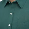Camisas de lino de manga corta - Verde océano