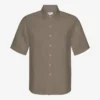 Camisas de lino de manga corta - Verde oliva apagado