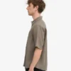 Camisas de lino de manga corta - Verde oliva apagado