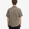 Camisas de lino de manga corta - Verde oliva apagado