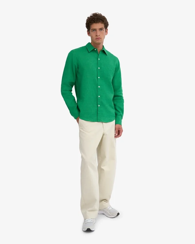 Camisas de lino - Verde Kelly