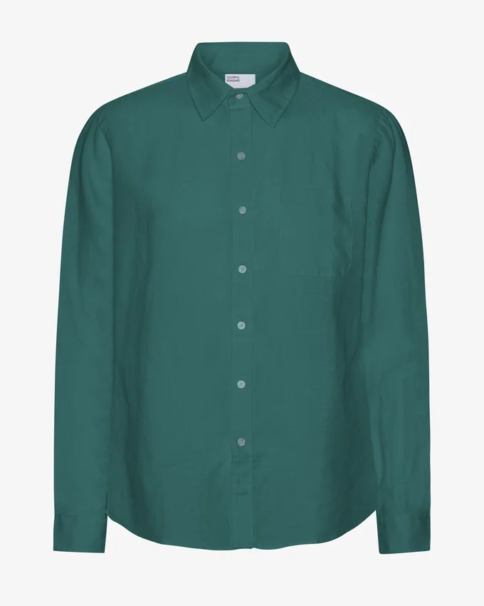Camisas de lino - verde océano