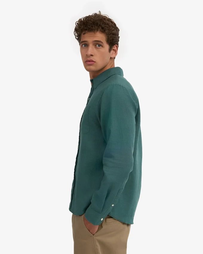 Camisas de lino - verde océano