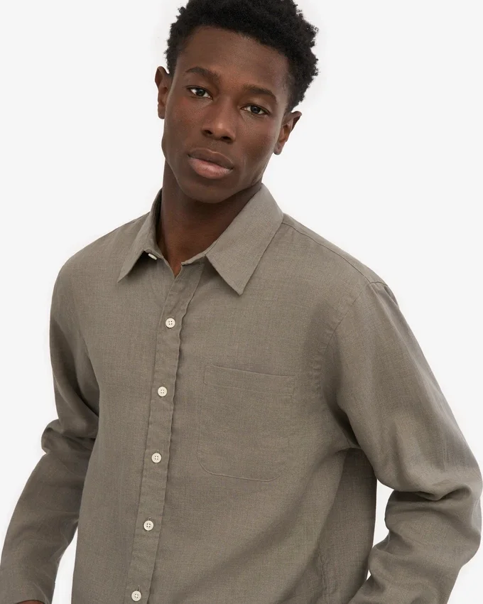 Camisas de lino - verde oliva apagado