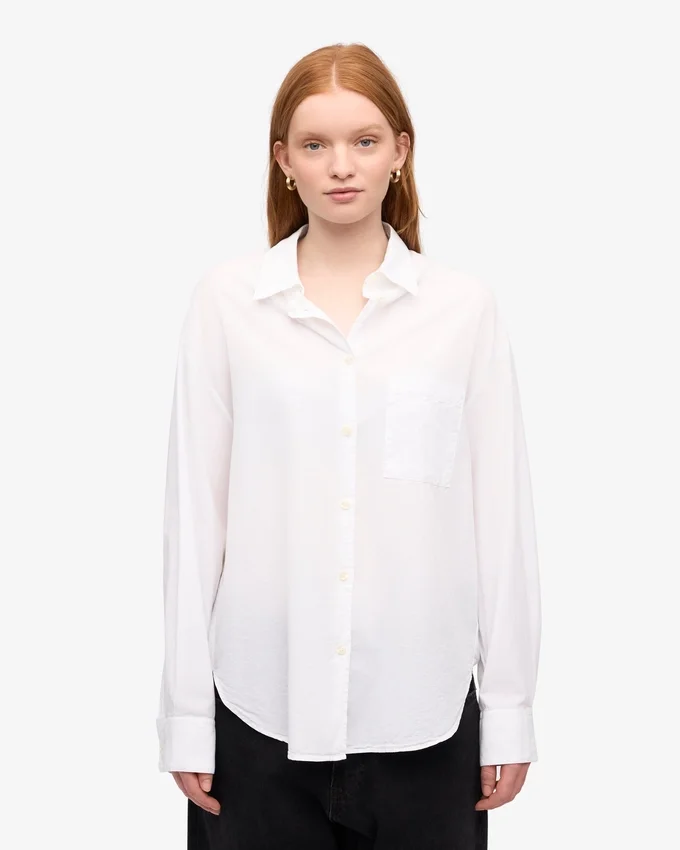 Camisas orgánicas de corte holgado - Blanco óptico